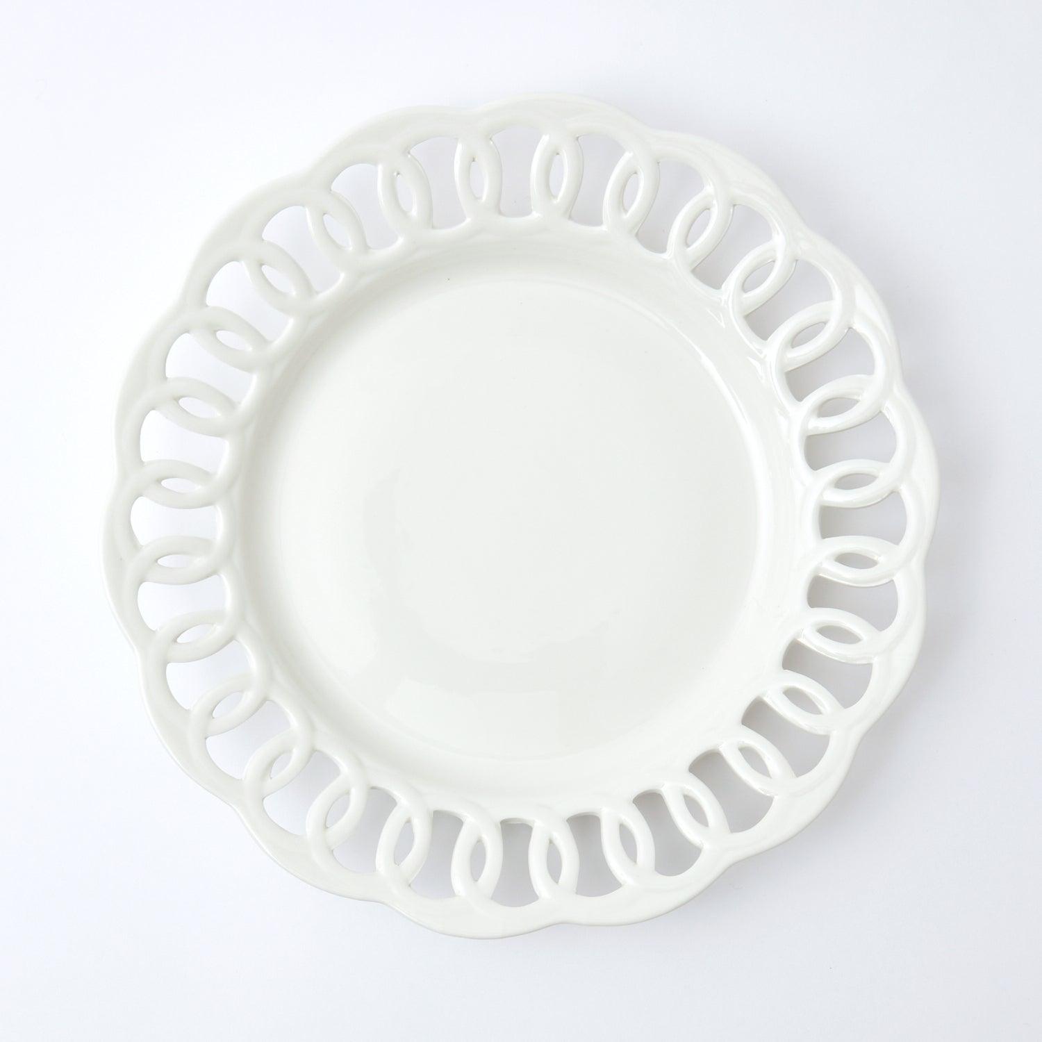 Elevate your dining experience with the White Lace Dinner Plate - a delicate touch of elegance.