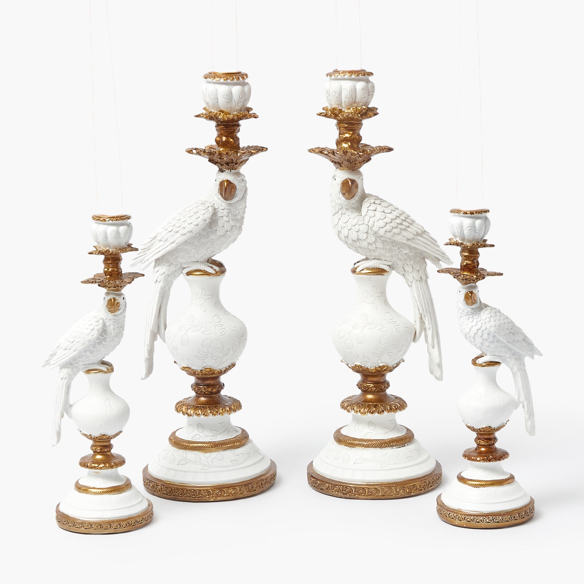 White Parrot Candle Set