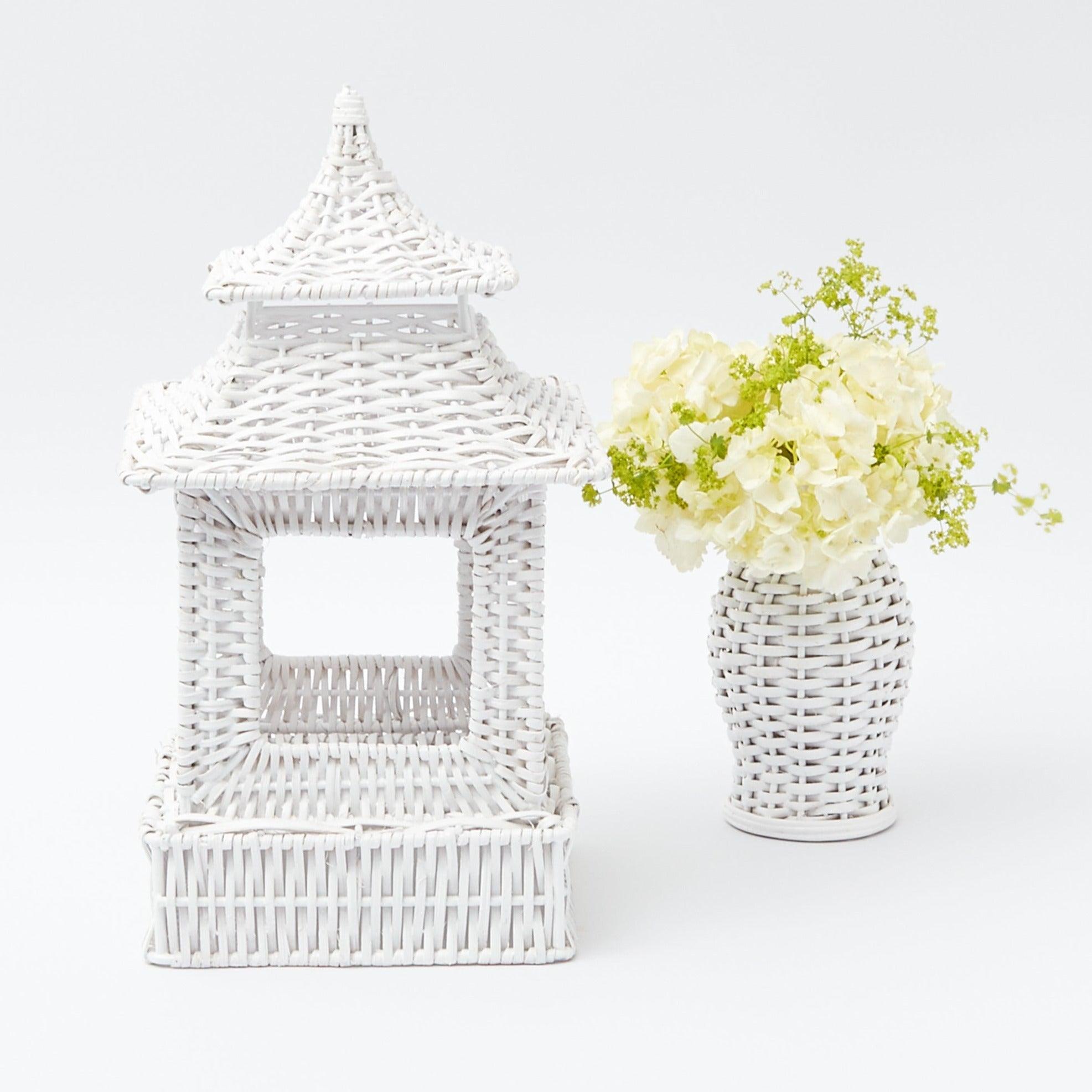 White Rattan Pagoda Lantern - Mrs. Alice